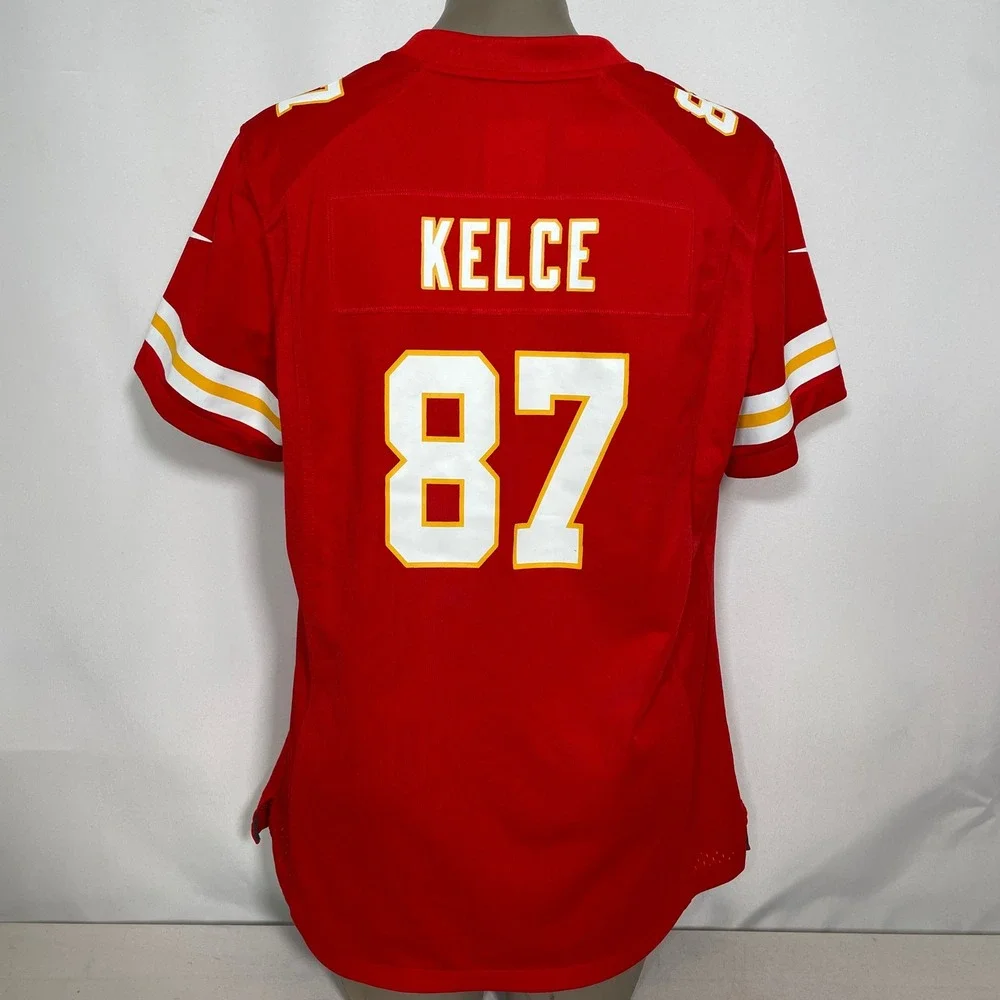 Travis Kelce #87 Kansas City Chiefs NFL Nike Red Game Jersey Women's XL